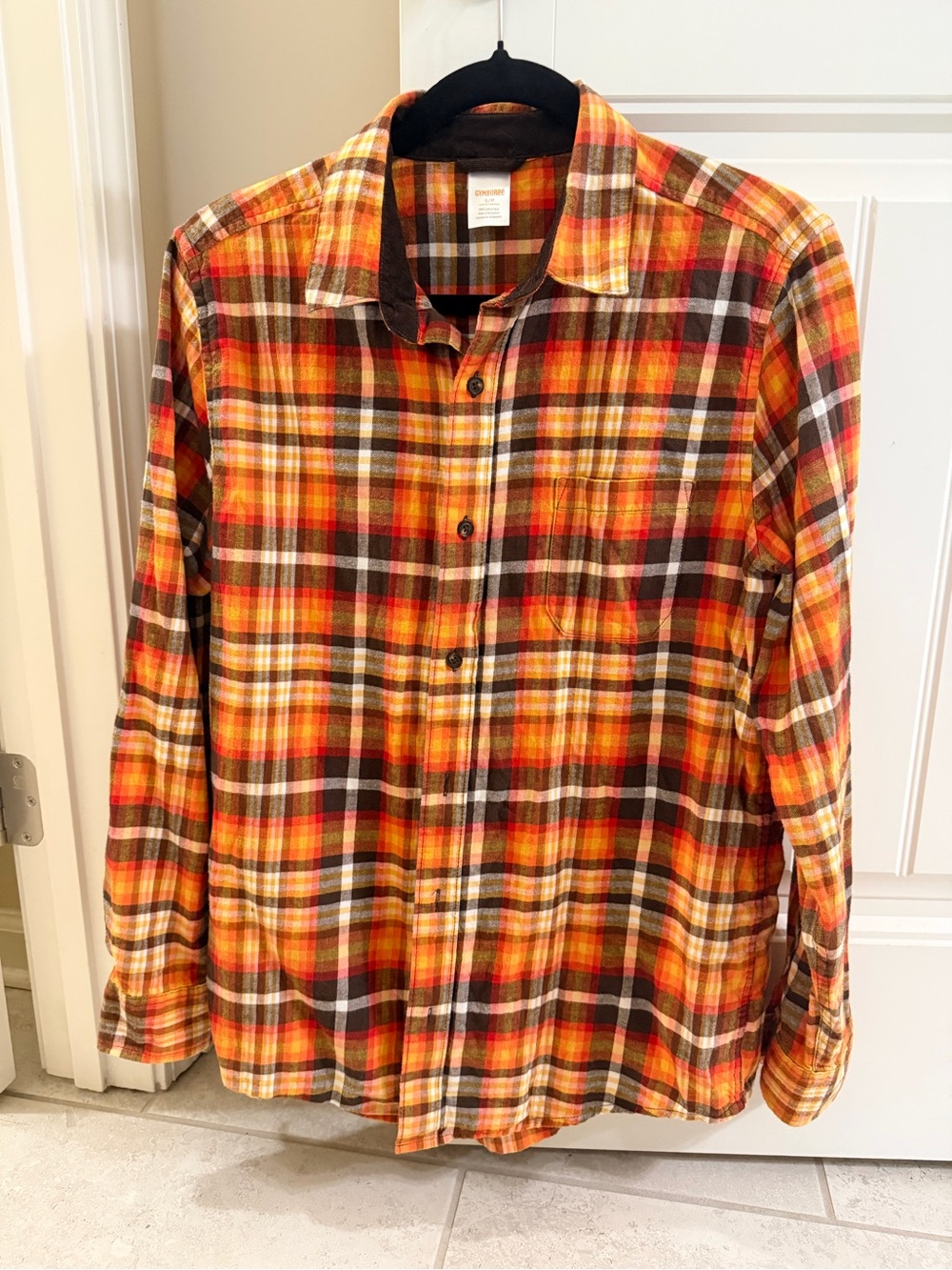 Gymboree Men's Plaid Twill Button Up Shirt - Happy Harvest size s